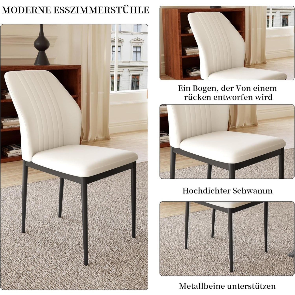 Ausziehbarer Esstisch mit 6 Stühlen – Modernes Esszimmer-Set