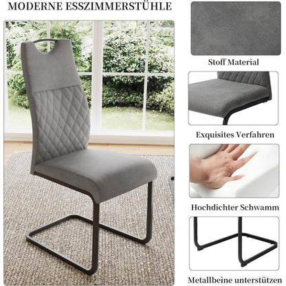 Ausziehbarer Esstisch Set mit 6 Stühlen – Modernes Wohnzimmer Esszimmer