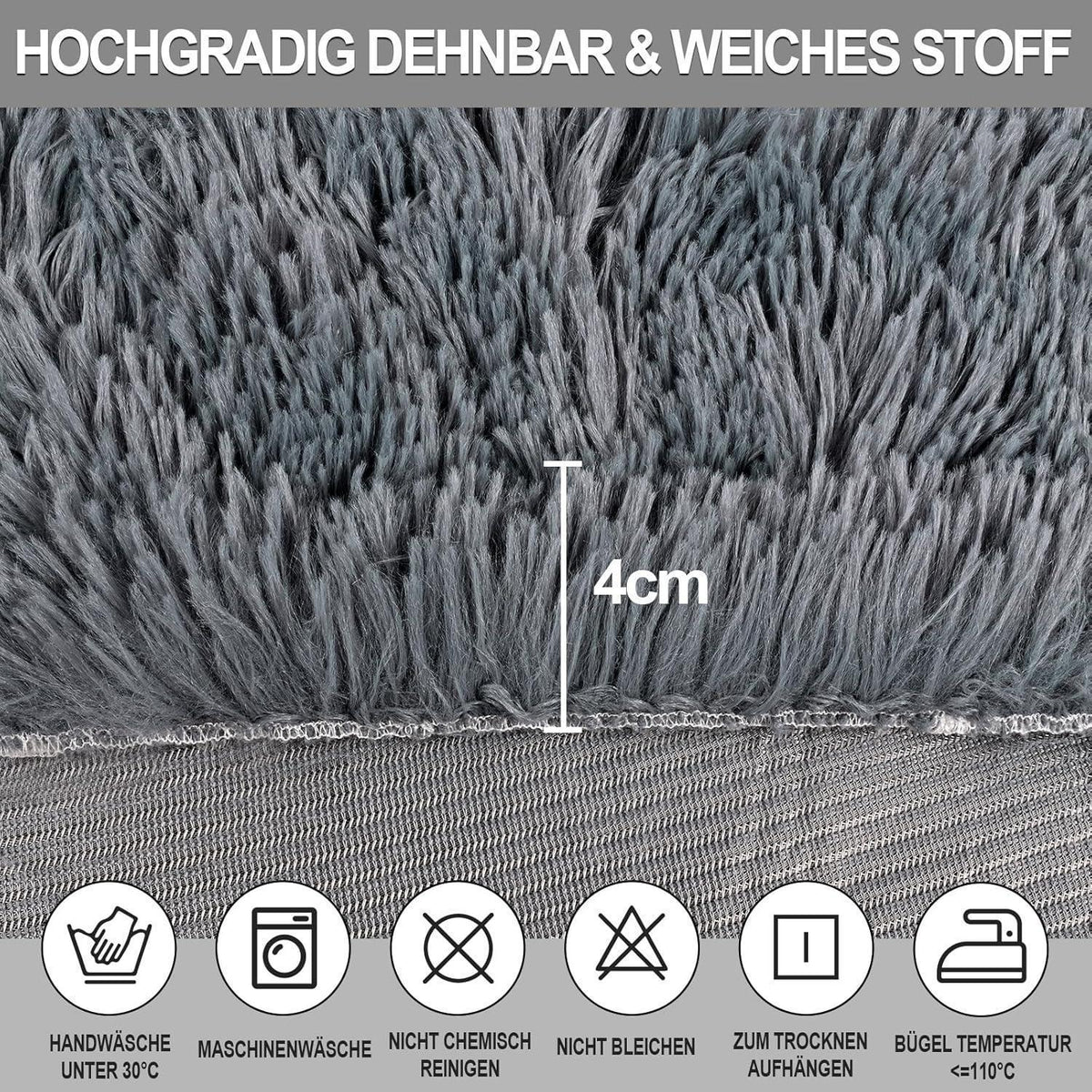 Stretch Stuhlhussen 6er Set - Dunkelgrau, Waschbar & Vielseitig