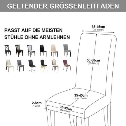 Stretch Stuhlhussen 6er Set - Dunkelgrau, Waschbar & Vielseitig