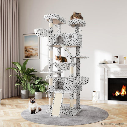MUTICOR Kratzbaum Groß – 206 cm Kletterbaumhaus für Katzen
