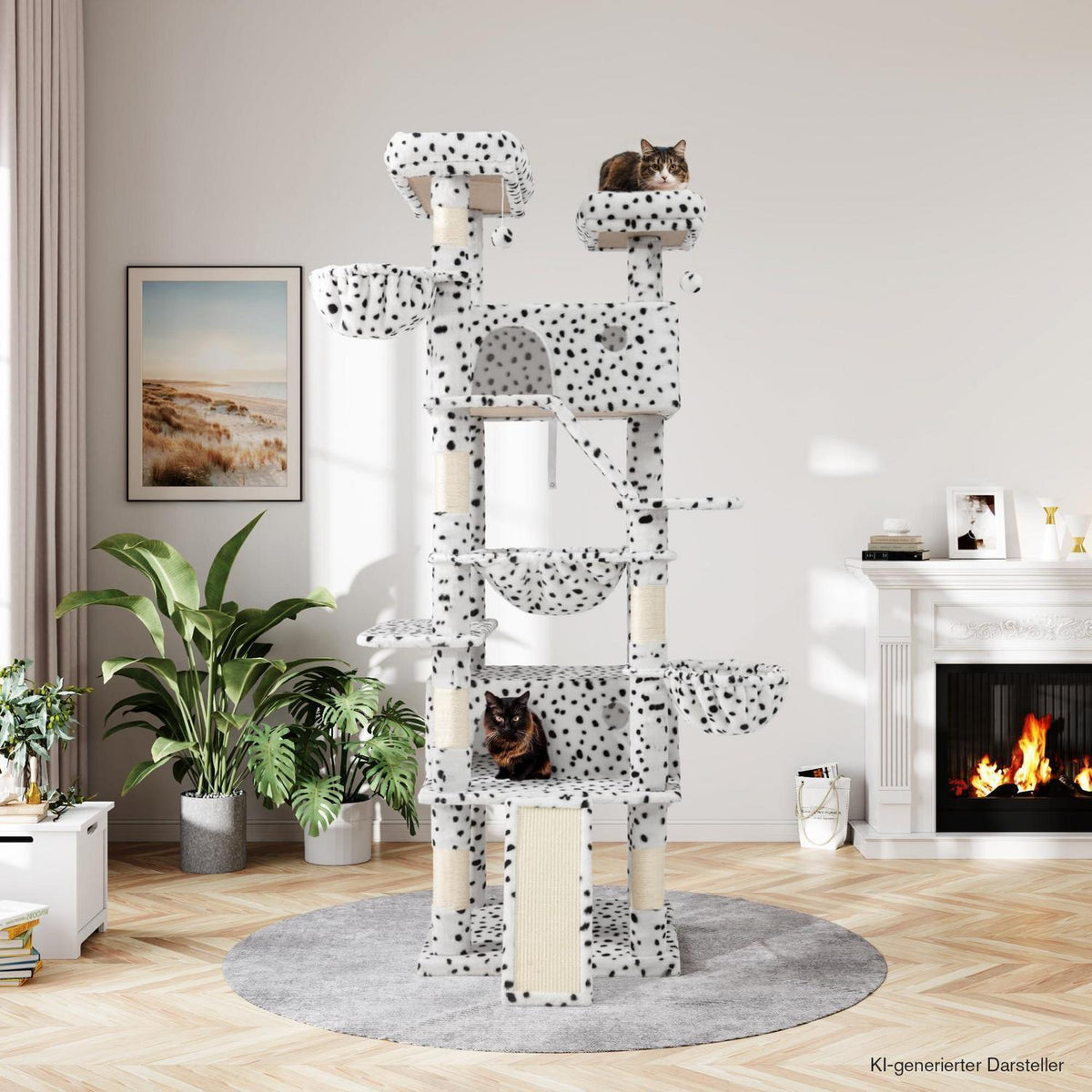 MUTICOR Kratzbaum Groß – 206 cm Kletterbaumhaus für Katzen