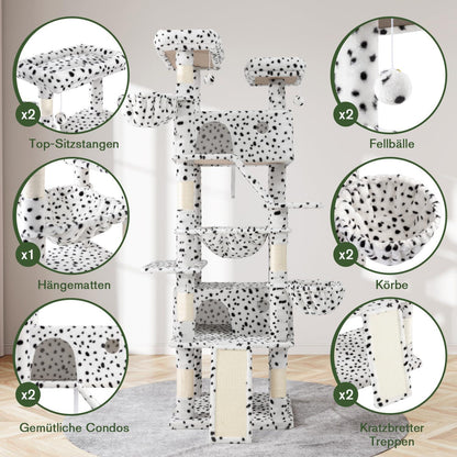 MUTICOR Kratzbaum Groß – 206 cm Kletterbaumhaus für Katzen