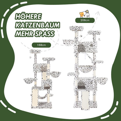 MUTICOR Kratzbaum Groß – 206 cm Kletterbaumhaus für Katzen