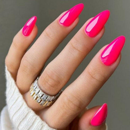 Rosafarbene Mandel Nägel zum Aufkleben – Sommer & Frühlings Design