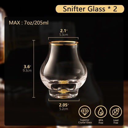 Whiskygläser 2er Set mit 24K Blattgold – Snifter für Brandy & Co.