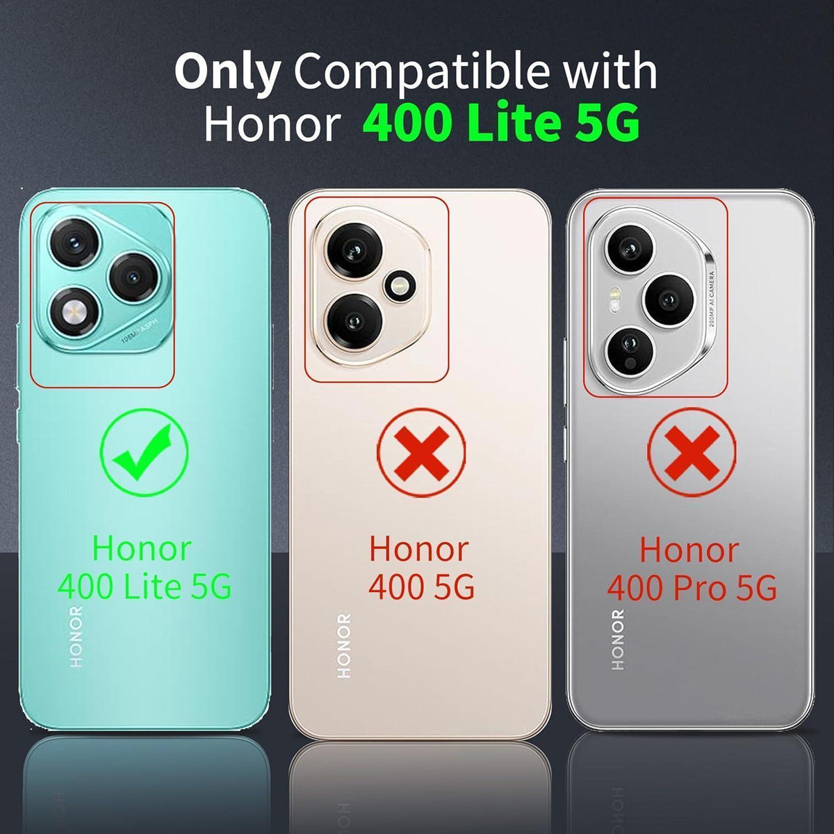 Tentoki Honor 400 Lite Hülle 3in1 mit Panzerglas & Stoßschutz