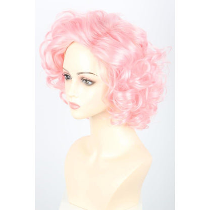 Rosa Lockige Damen Perücke – Halloween & Retro Kostüm