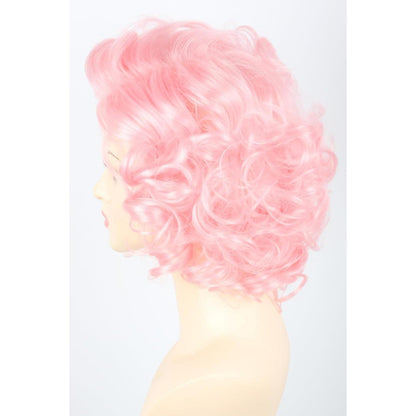 Rosa Lockige Damen Perücke – Halloween & Retro Kostüm