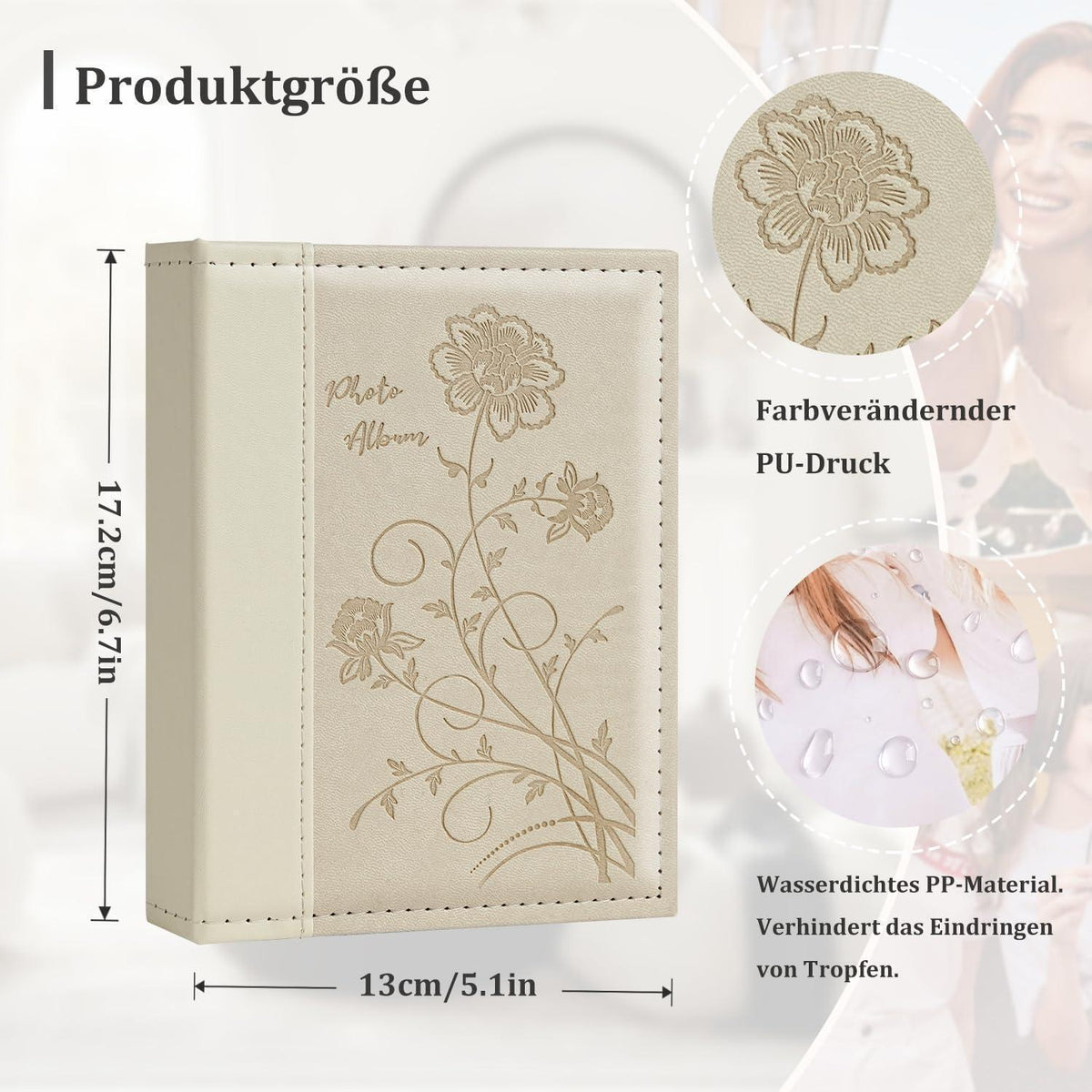 Fotoalbum 10x15cm, 2er-Pack, Leinenoptik, Beige