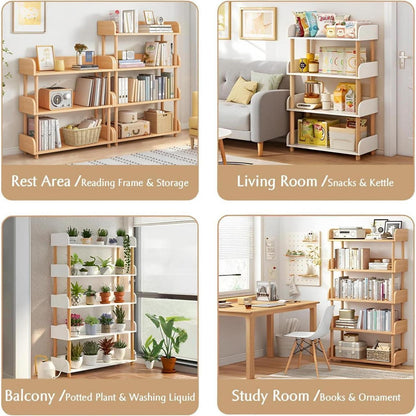 3-Ebenen Holzregal Eiche - Modernes Bücherregal für Wohnzimmer