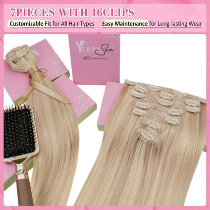 Blond Clip-in Echthaar Extensions 50cm – 150g