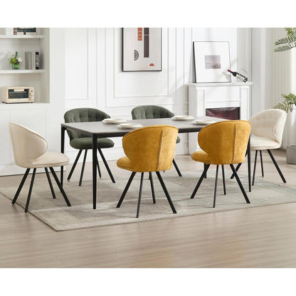 Esszimmerstühle Set 4 – Chenille, Modern, Weiß
