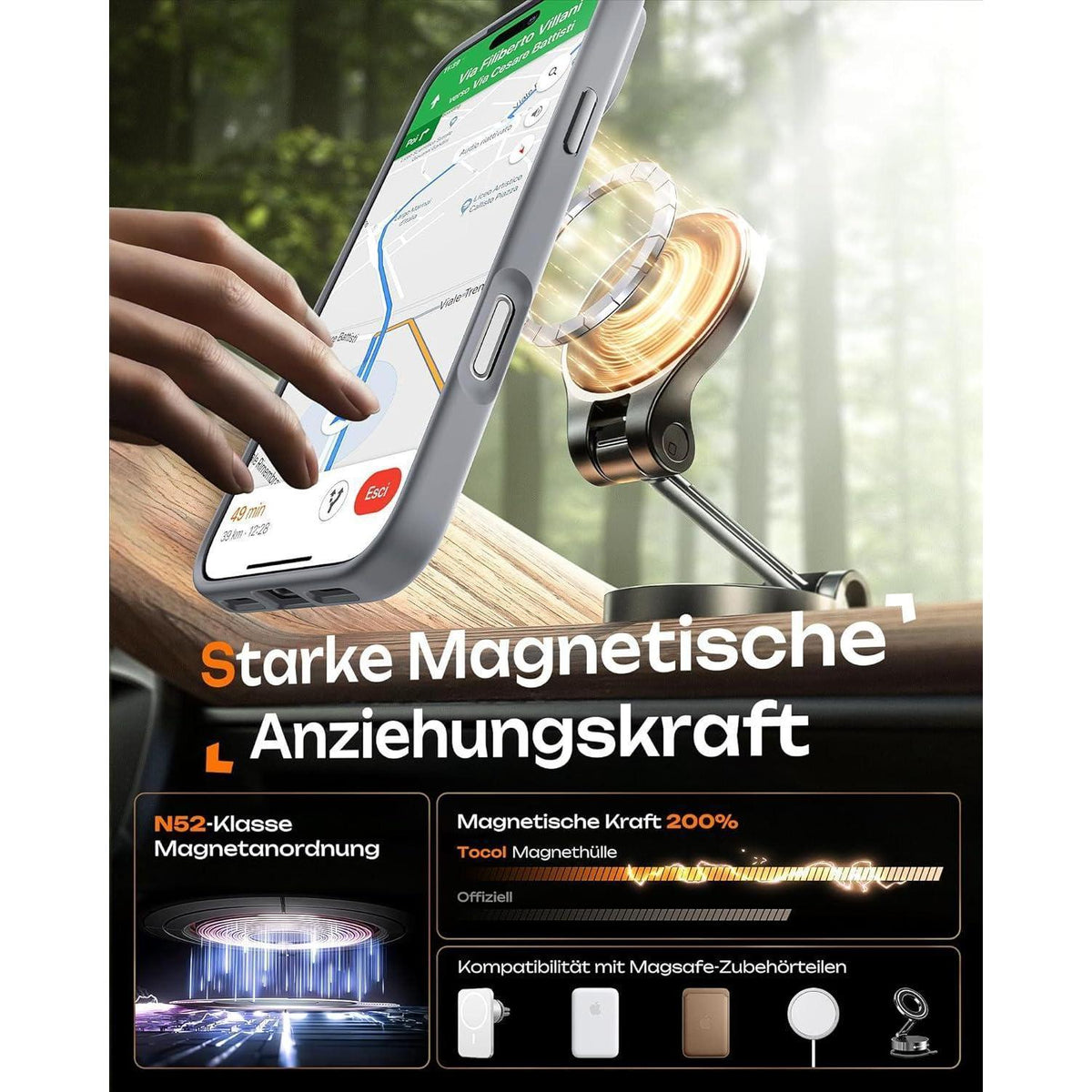 iPhone 17 Pro Hülle MagSafe, Kameraschutz, Matt, Grau
