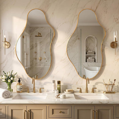 Wavy Wandspiegel Gold – Abstrakt & Skulptural