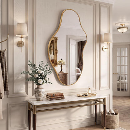 Wavy Wandspiegel Gold – Abstrakt & Skulptural