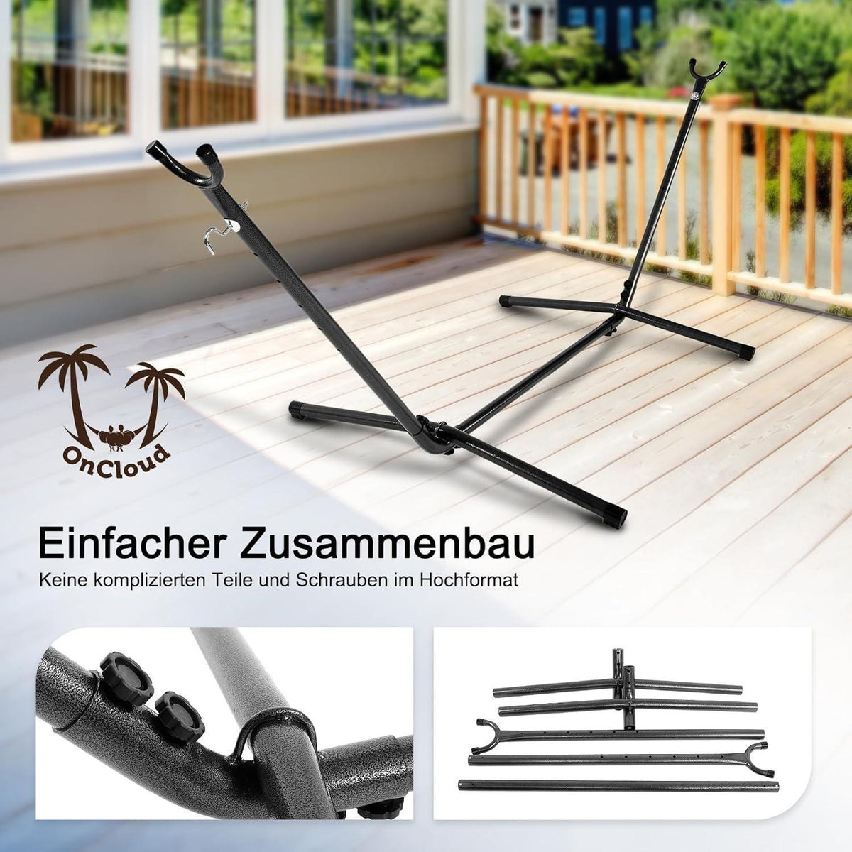Hängemattengestell 2,8m – Robust & Wetterfest bis 200 kg