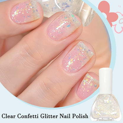 Glitzer Nagellack Klar - Confetti Effekt für DIY Nagelkunst
