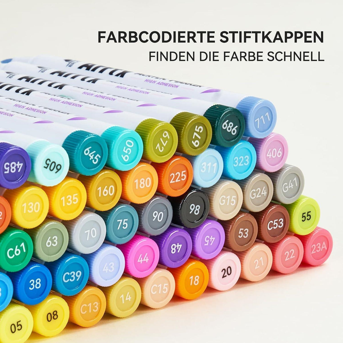 60 Acrylmarker Set Pinselspitze Wasserfest für Malen & Basteln