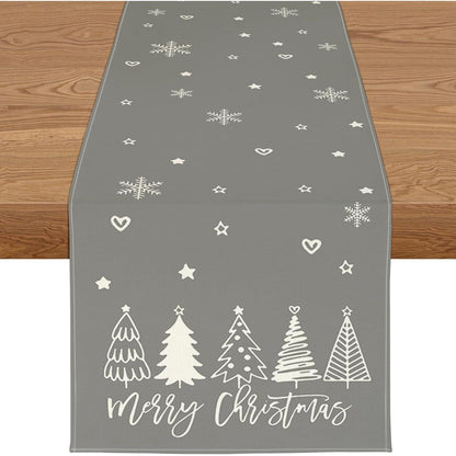 Grauer Tischläufer Weihnachten – Wasserabweisend & Modern 40x100 cm