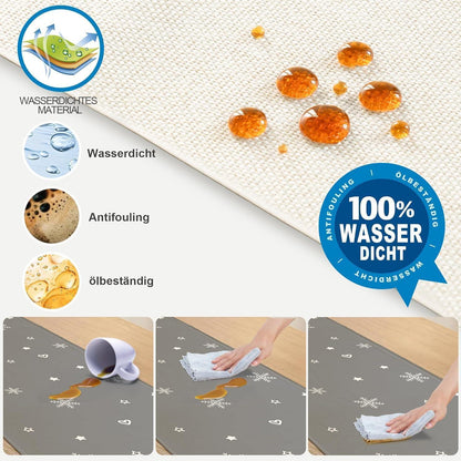 Grauer Tischläufer Weihnachten – Wasserabweisend & Modern 40x100 cm