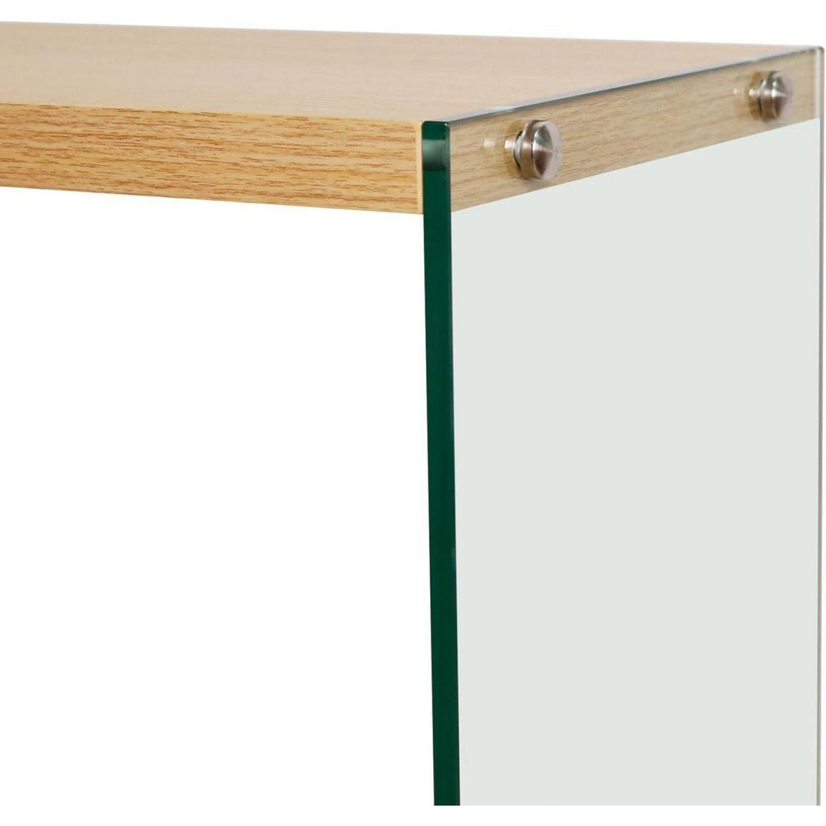 Schmaler Konsolentisch Holz mit Glasbeinen | Flurtisch 80x30 cm