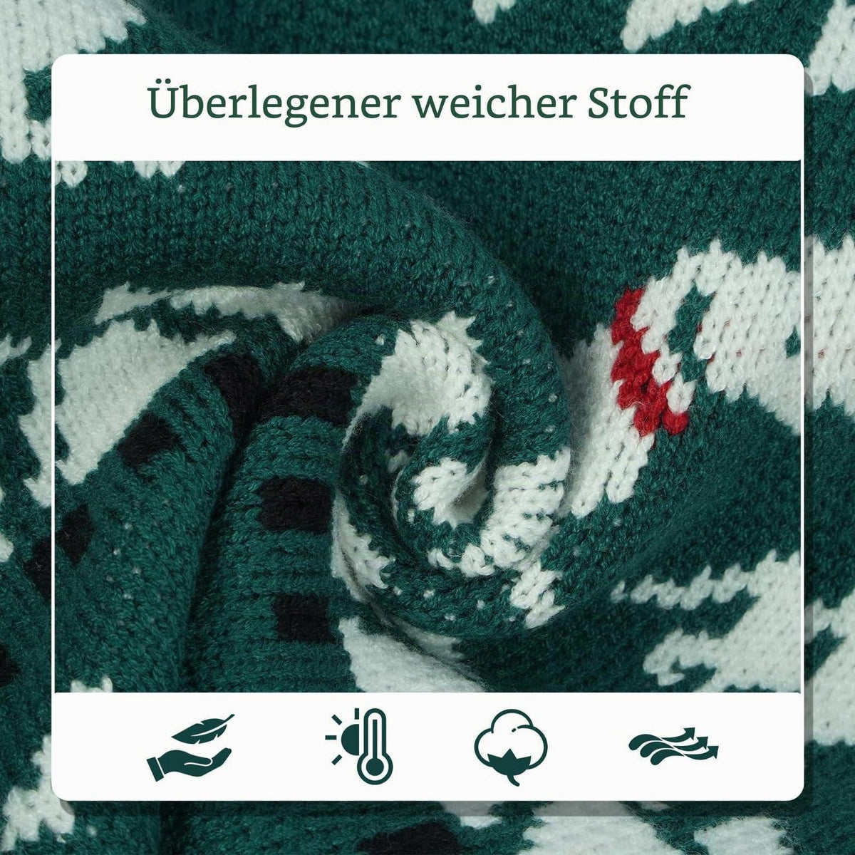Dackel Pullover Grün M - Warmer Rollkragen Hundepullover