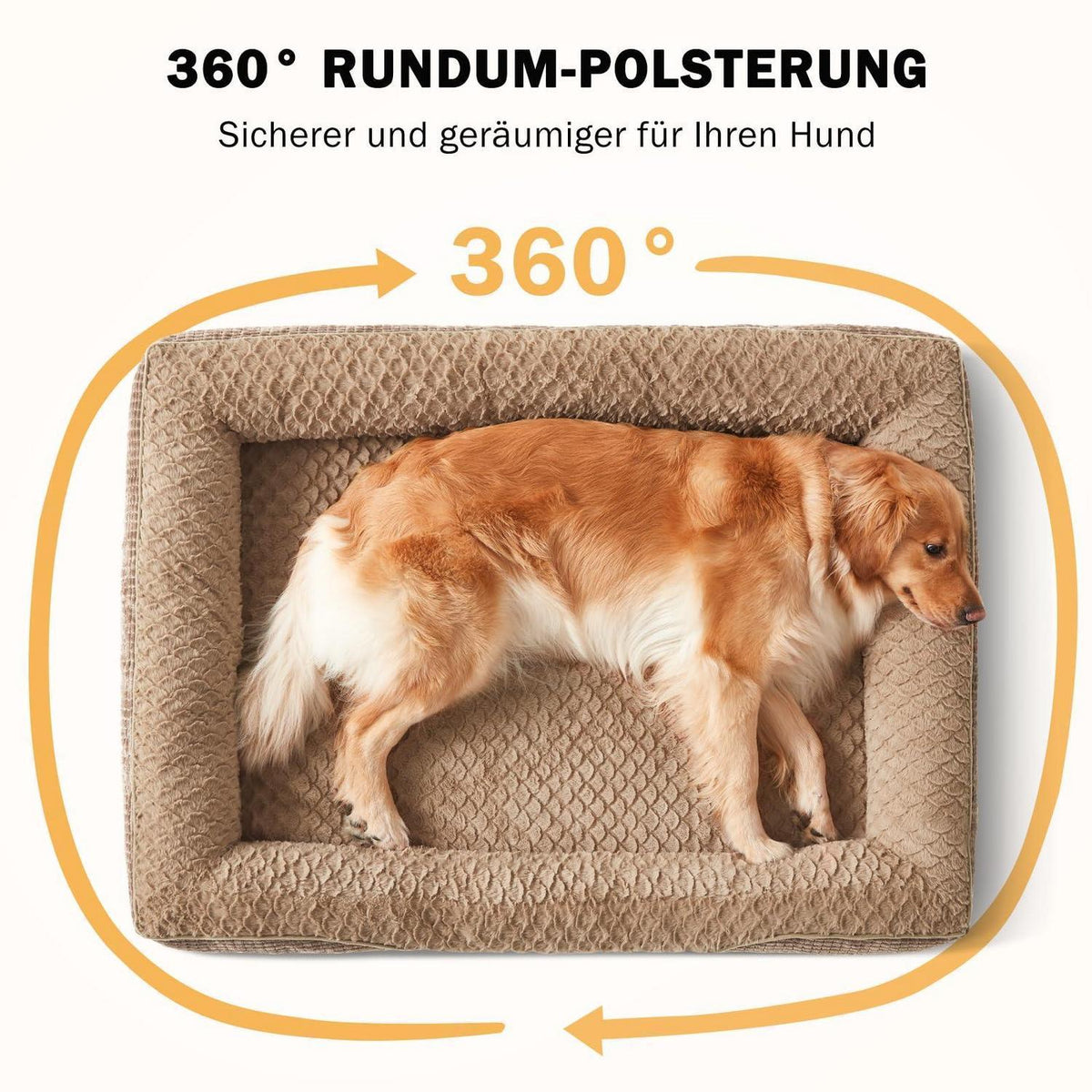 Orthopädisches Hundebett Memory Foam – Braun, 89x64x18cm