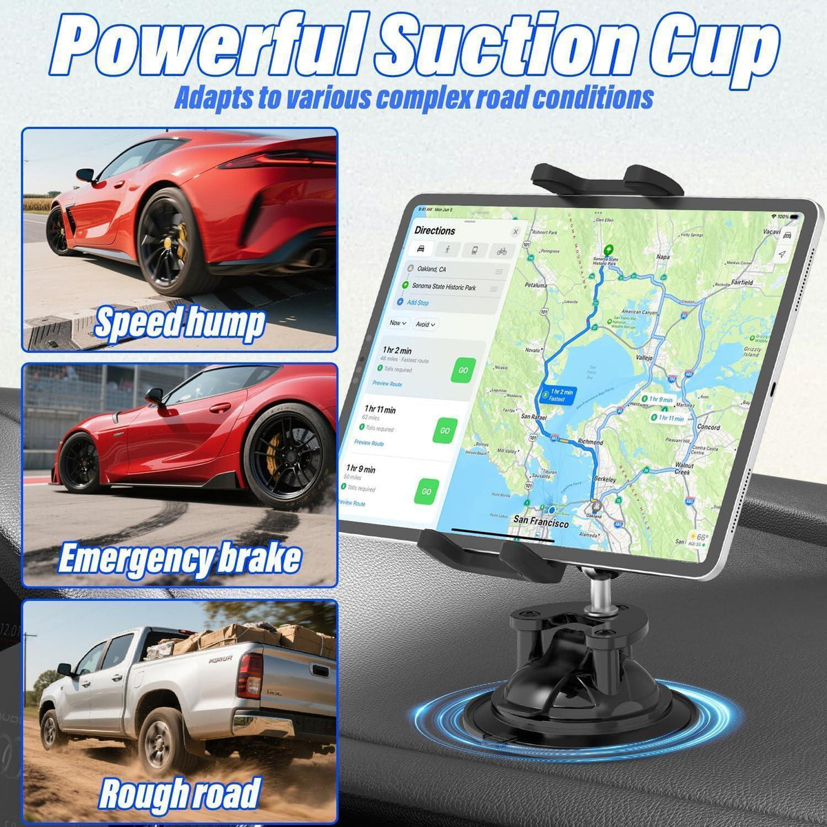 Starker Tablet Saugnapf Halterung für Auto & Traktor