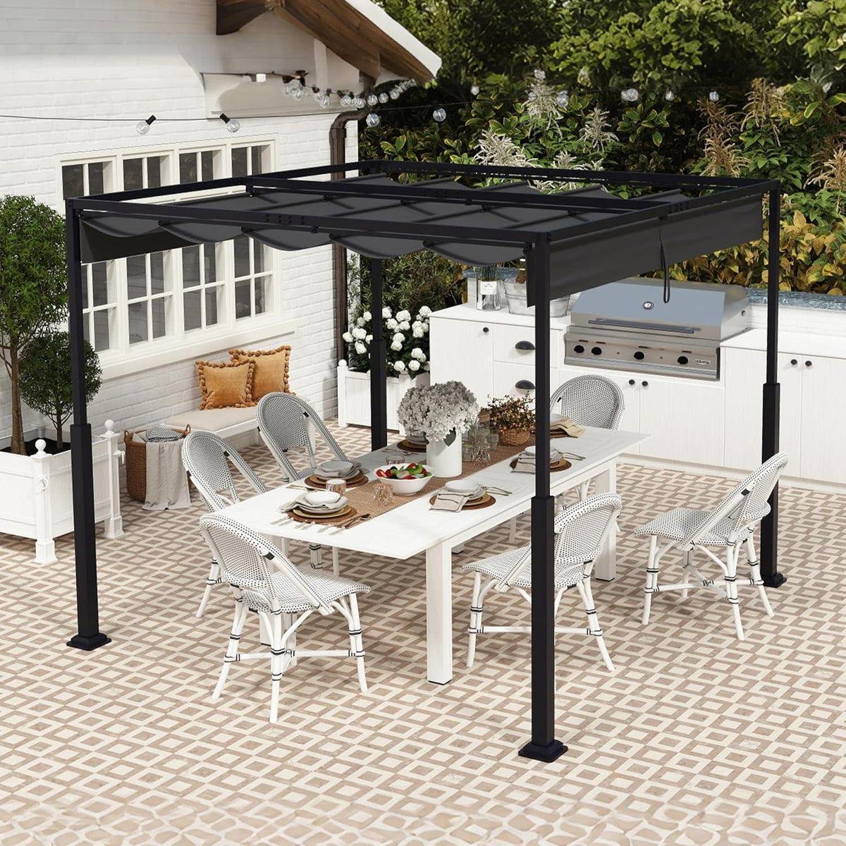 Pergola 3x3m – Terrassenüberdachung, Wasserdicht & Stabil