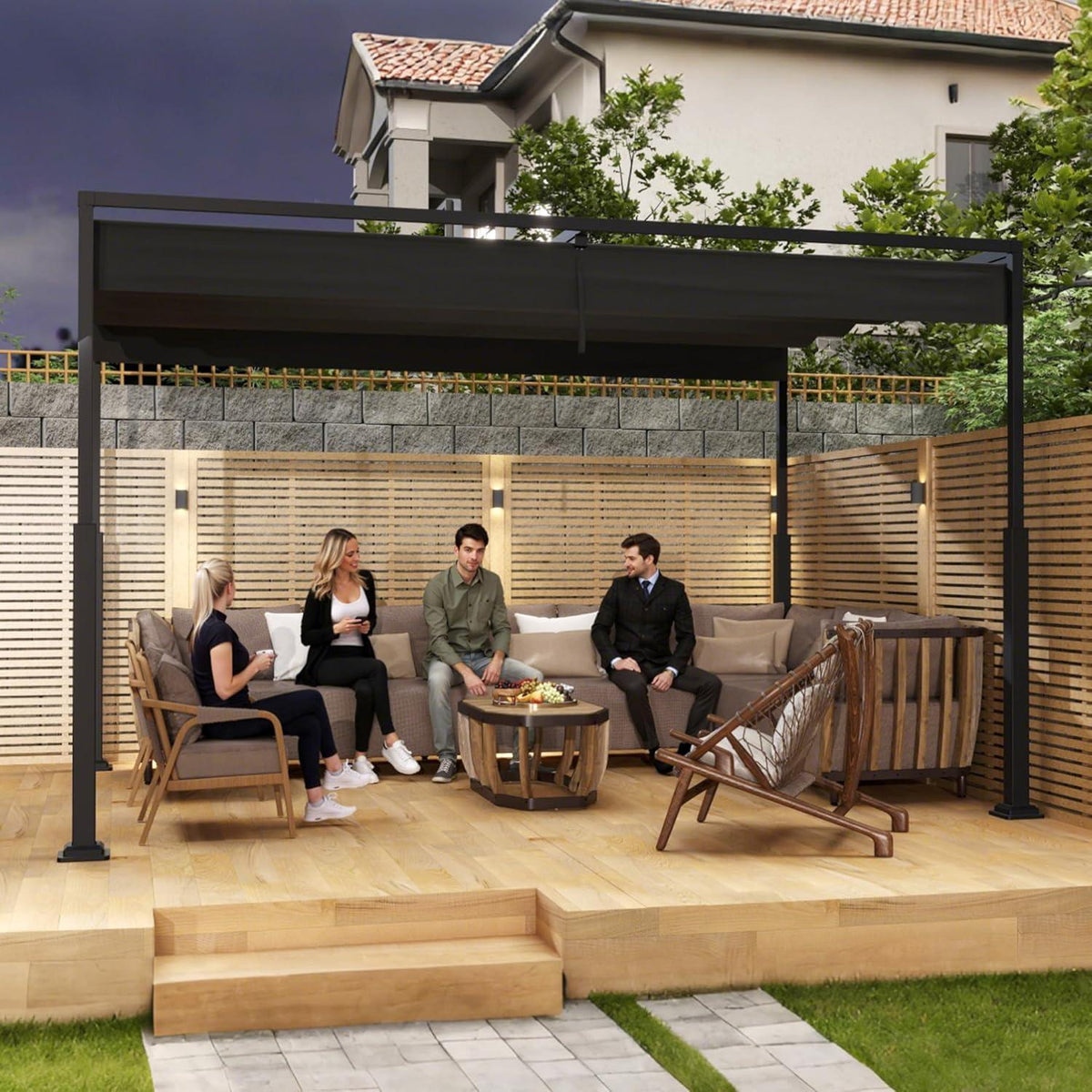 Pergola 3x4m – Terrassenüberdachung, Wasserdicht & Stabil