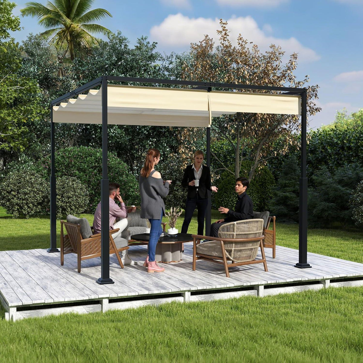 Pergola 3x3m – Terrassenüberdachung, Wasserdicht & Stabil
