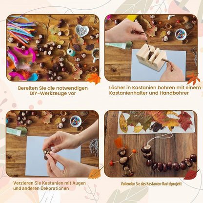 Kastanienbohrer Set Kinder – 698 Teile für Herbstbasteln