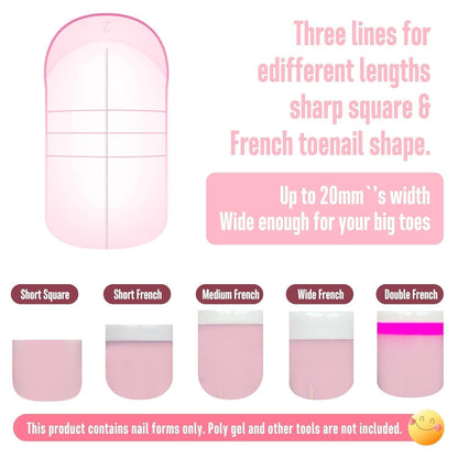Rosa Zehennagel Dual Forms für Polygel – 300 Stück