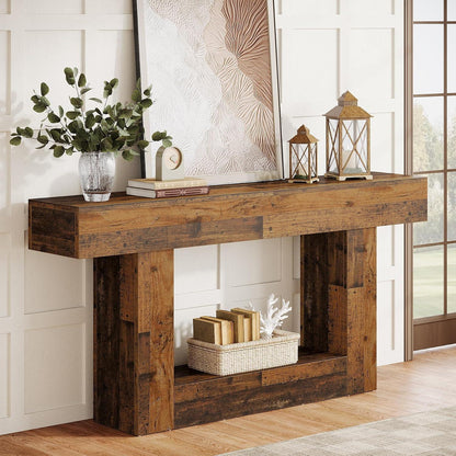 160cm Konsolentisch mit Stauraum & Vintage Design