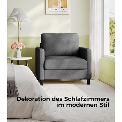 Bequemer Lesesessel Grau – Kleines Sofa für Wohnzimmer & Jugendzimmer