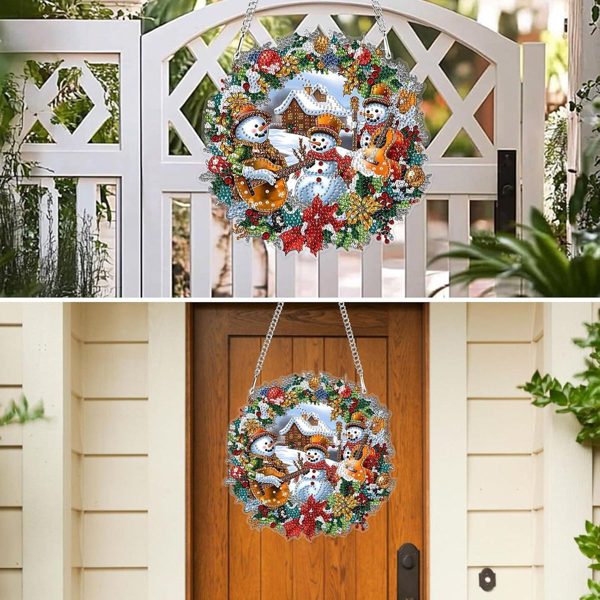 Diamant Painting Weihnachtsschmuck mit Kette – DIY Fensterbild