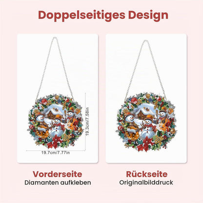 Diamant Painting Weihnachtsschmuck mit Kette – DIY Fensterbild
