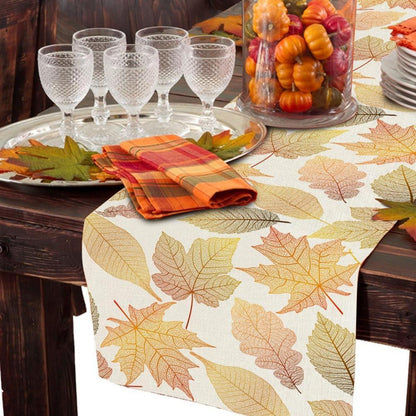 Herbst Tischläufer Ahornblätter 40x240cm – Waschbar & Wiederverwendbar