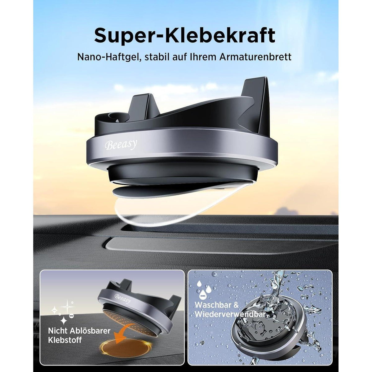 Handyhalterung Auto mit 360° Drehung & Nano-Gel