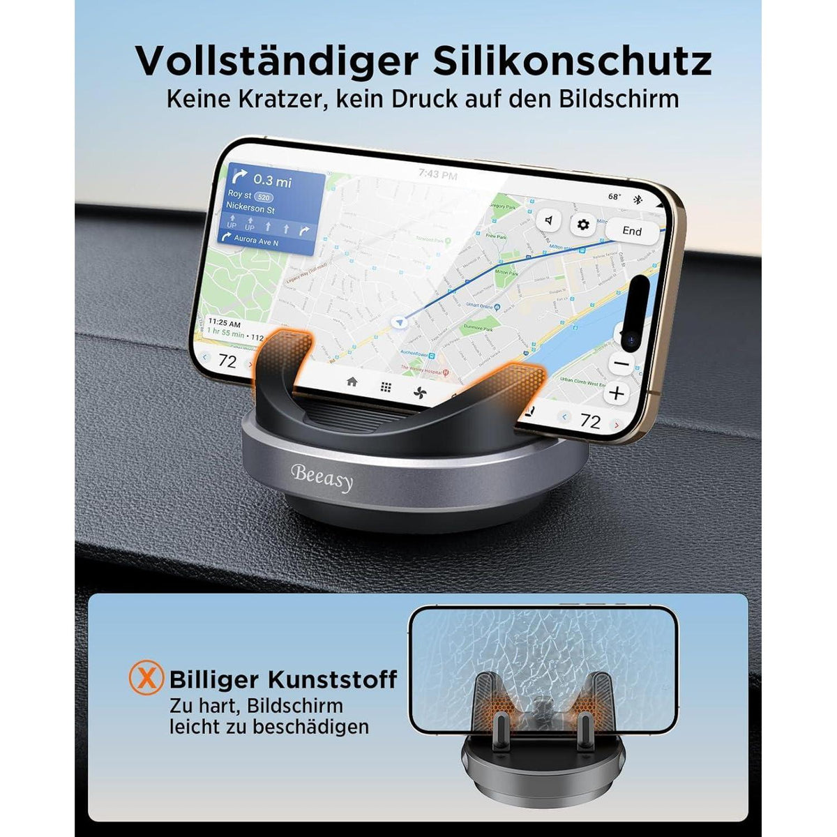 Handyhalterung Auto mit 360° Drehung & Nano-Gel