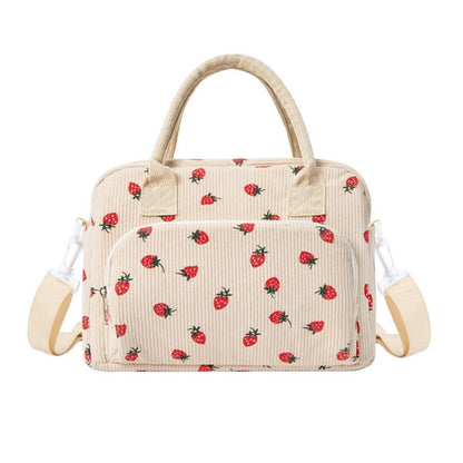 Isolierte Kühltasche Erdbeer-Design – Lunchtasche für Arbeit & Reisen