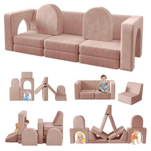 Modulares Kindersofa 13-teilig – Rosa Spielcouch für Kinder