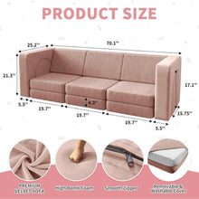 Modulares Kindersofa 13-teilig – Rosa Spielcouch für Kinder