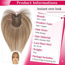 Echthaar Pony Topper 360° Abdeckung – #4p27 Mittelbraun/Blond