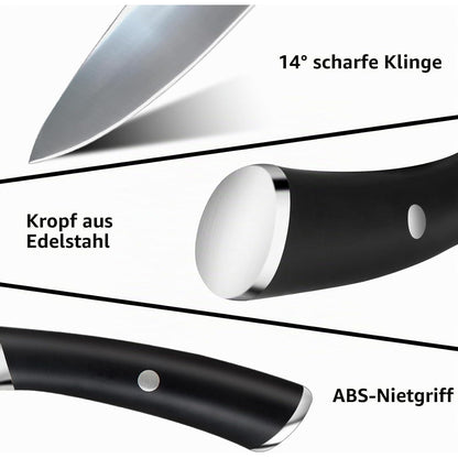 19-teiliges Küchenmesser-Set Edelstahl mit Tasche & Wetzstahl