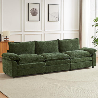JIEXI Ecksofa mit Schlaffunktion – Grün, Modernes Wohnzimmer Sofa