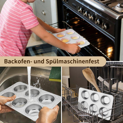 Edelstahl Muffinbackform 12 Muffins - 2er Set