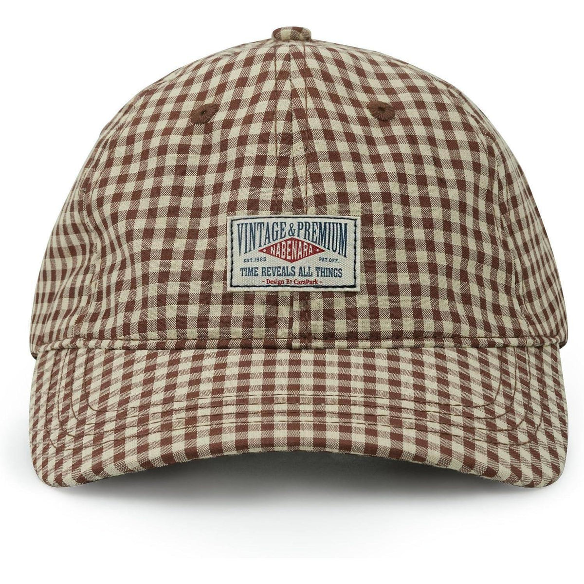 Karierte Baseball Cap Damen Herren Baumwolle Vintage Verstellbar