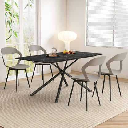 Rechteckiger Esstisch Set 180cm mit 4 modernen Esszimmerstühlen